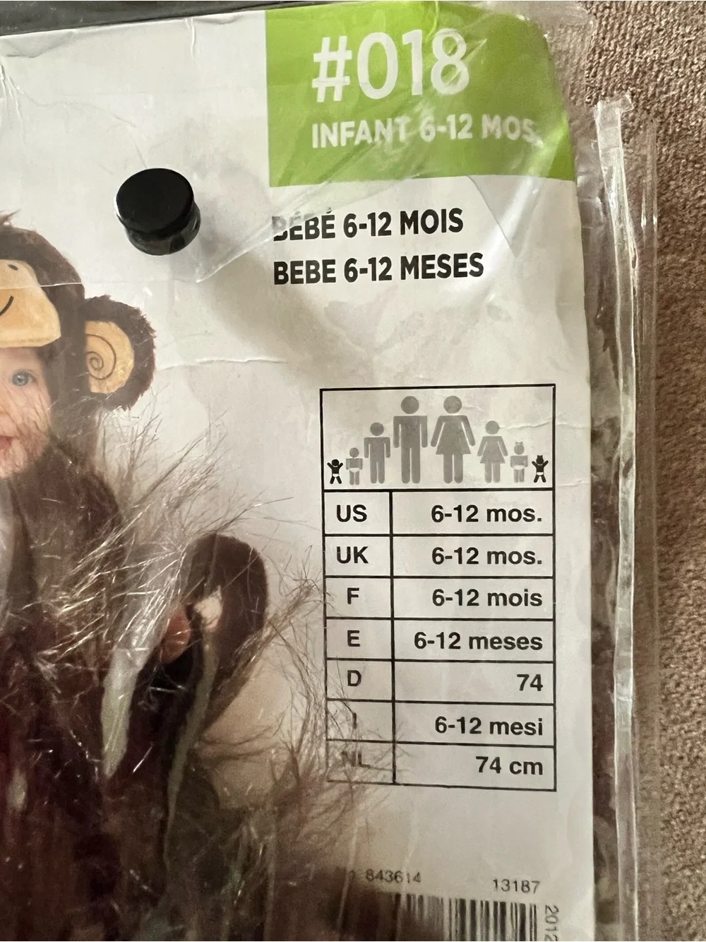 Monkey Around Infant Plush Costume - Brown Plush Monkey Outfit